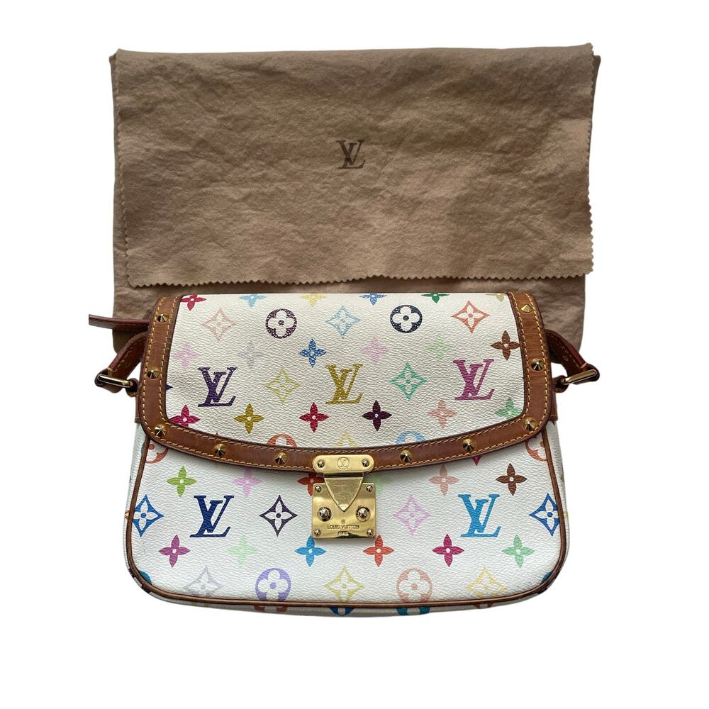 Louis Vuitton Murakami White Multicolor Monogram Sologne Shoulder Bag